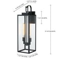 thumbnail image 2 of 27"H 2-Light Matte Black Outdoor Wall Lantern Sconce, 2 of 7