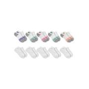 Athletic Works No Show & Liner Moisture Wicking Durable Stretchy Solid Ribbed Socks (Little Girls or Big Girls) 10 Pack