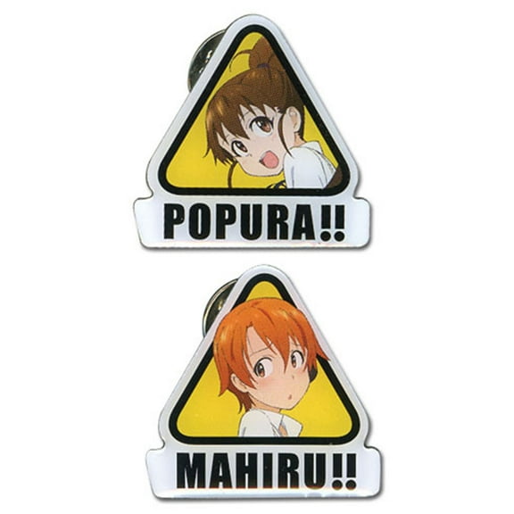 Wagnaria Popura & Mahiru Metal Pin Set