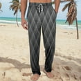 thumbnail image 2 of JGNGSHN Men’s Pajama Pants, Soft Plaid Cotton Lounge Bottoms with Straight Leg, Adjustable Drawstring, Elastic Waist, Sleepwear, 2 of 7