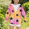 thumbnail image 5 of Zip Hoodies for Teen Girls Fleece Oversized Gradient Color Star Print Long Sleeve Sweatshirts Tween Girls Preppy Clothes Pullover Hoodies, 5 of 5