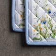 thumbnail image 3 of Maison d' Hermine Fleurs De Mai 100% Cotton Set of 2 Pot Holders with Loop Heat Resistant for BBQ | Cooking | Baking | Grilling | Microwave | Barbecue | Spring/Summer (8 Inch by 8 Inch)., 3 of 5