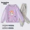 thumbnail image 2 of Sanrios My Melody Kuromi-Conjunto de ropa deportiva para niña, jersey de cuello redondo con estampado de corazón de amor, pantalones informales, Kawaii, cálido, regalo, 2 of 5