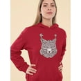 thumbnail image 2 of Zentangle Lynx Head Hoodie Women -Image by Shutterstock, Female XX-Large, 2 of 4