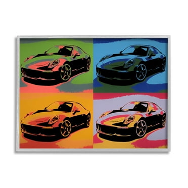 Stupell Industries Sports Car Pop Art Modern Automobile Interpretation, 30 x 24,Design by Daniel Sproul