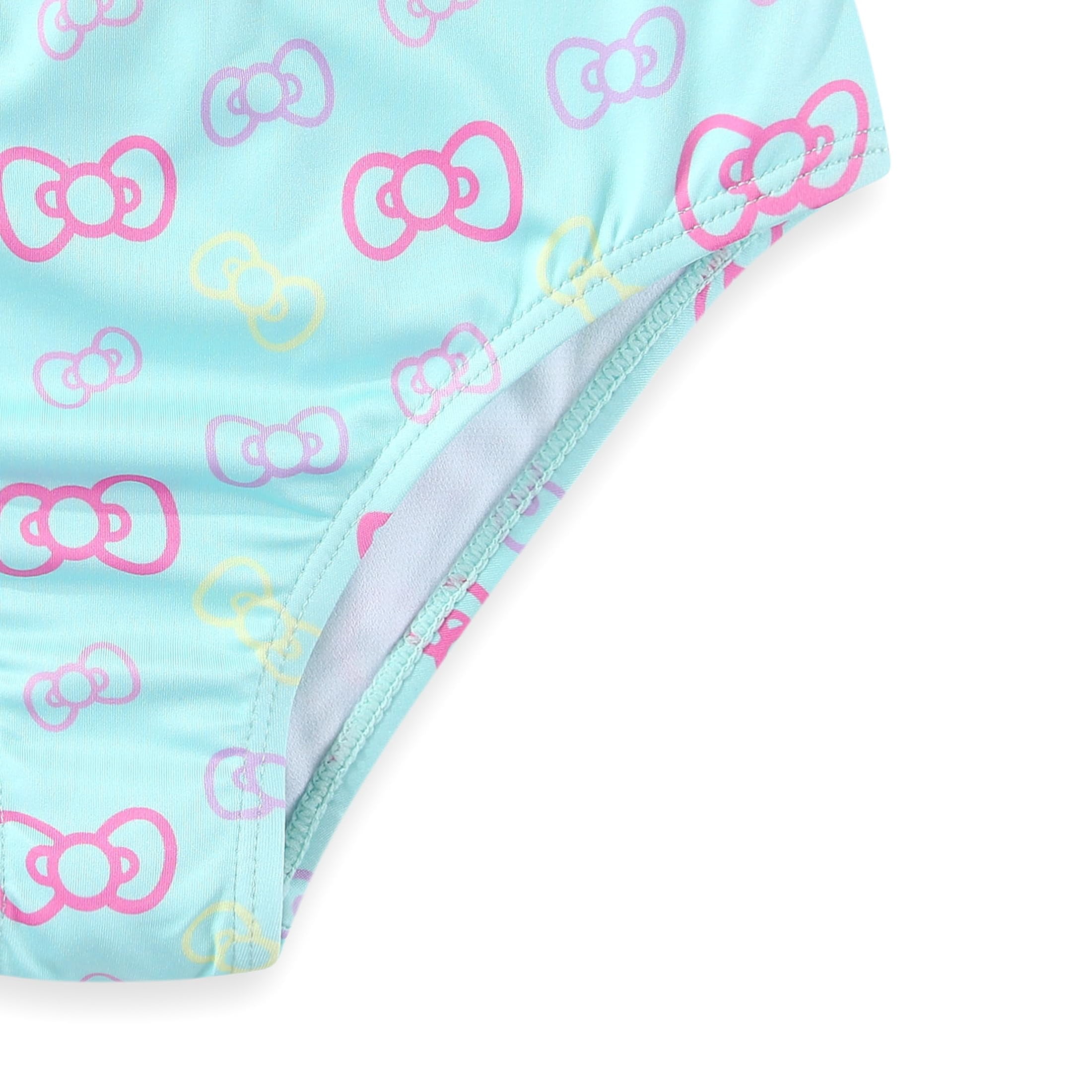 Hello Kitty Sanrio UPF 50+ Bathing Suit Tankini and Bikini Bottom Swimsuit Set (Girls), Sizes 4-6X