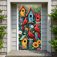 thumbnail image 6 of Yatrandify Wooden Birdhouse Banner Colorful Birds Decoration Cardinal Birdhouse Flower Garden for Outdoor Decoration Party Kids Room Home Decor, 6 of 7