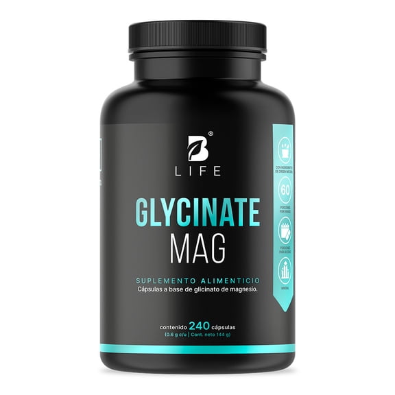 Suplemento Alimenticio + B life + Glicinato de Magnesio + 240 Cápsulas