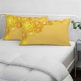 thumbnail image 3 of Yellow Golden Floral Pillow Covers, Linen Long Throw Pillow Case, Spring Summer Shiny Flowers Holiday Pillow Protector Decorative Cushion Cover for Living Room/Bedroom 20" x 26", 3 of 8