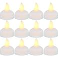 thumbnail image 1 of 12Pcs LED Floating Candle Light Waterproof Flameless Floating Tealight Smokeless Flickering Prop Lamp Décor Battery Oper, 1 of 11