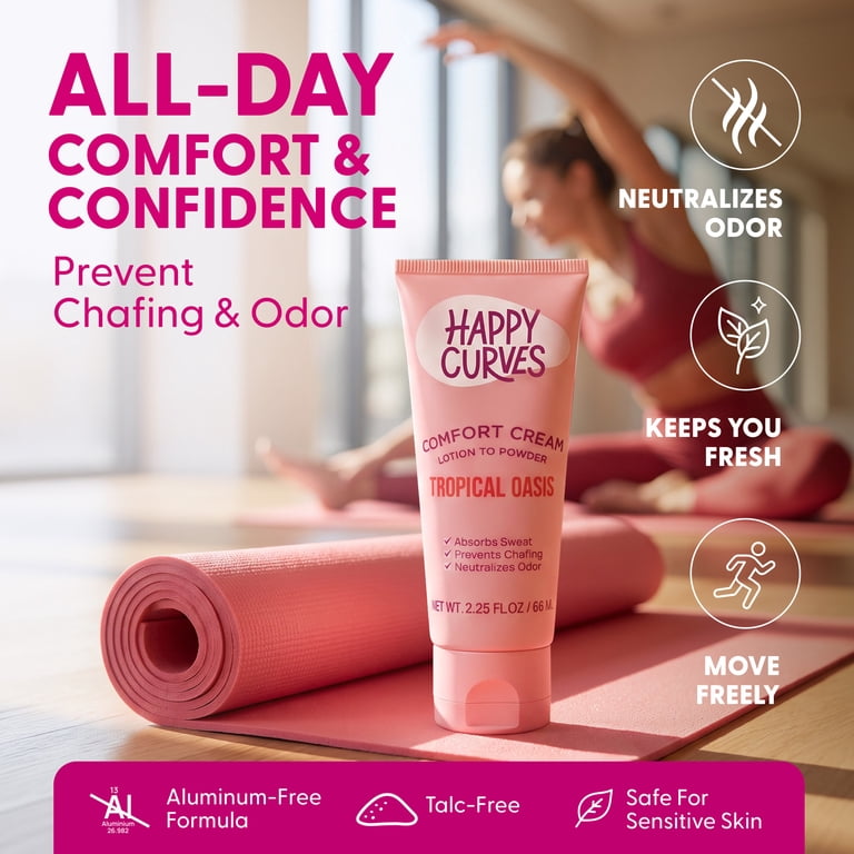 Happy Curves Comfort Cream, Tropical Oasis, 2.25 oz, Aluminum-Free