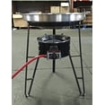 thumbnail image 2 of 22" Large Mexican Style Concave Comal Griddle Outdoor Cooking Disc Wok Stainless Steel Set Propane Burner adj. Fire Stove & Heavy Duty Metal Stand Ideal Restaurant Style Tacos Grilling or Stir Fry, 2 of 5