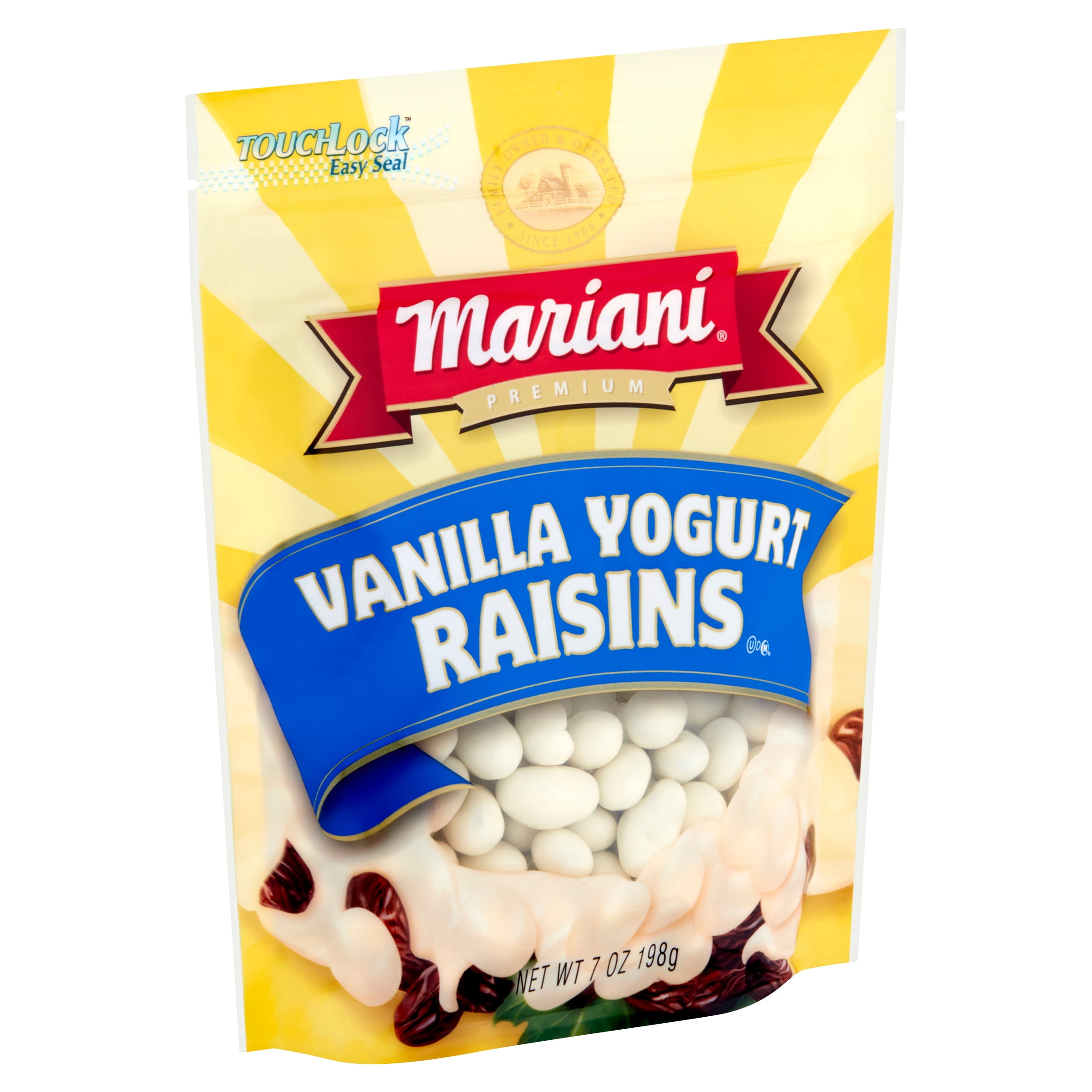 Mariani Dried Fruit, Vanilla Yogurt Covered Raisins, 7 oz Bag