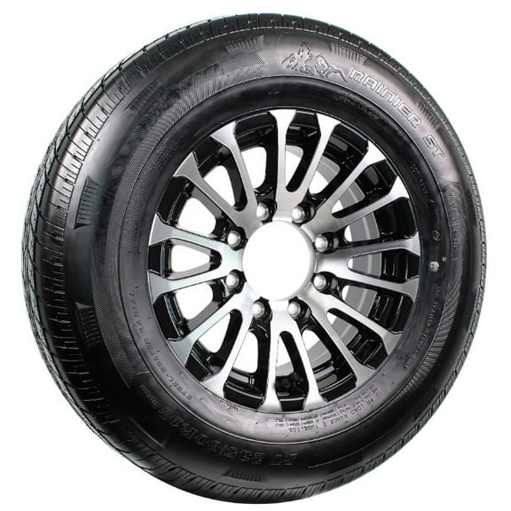 eCustomrim Radial Trailer Tire ST235/80R16 Load E 16" 8 Lug Avalanche Black Aluminum Rim