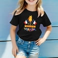thumbnail image 2 of Hauts d'Été Unisexes pour Enfants Mode Été T-Shirt Imprimé Manches Courtes Col Rond T-Shirt Enfant Noir 10 Ans-11 Ans, 2 of 4