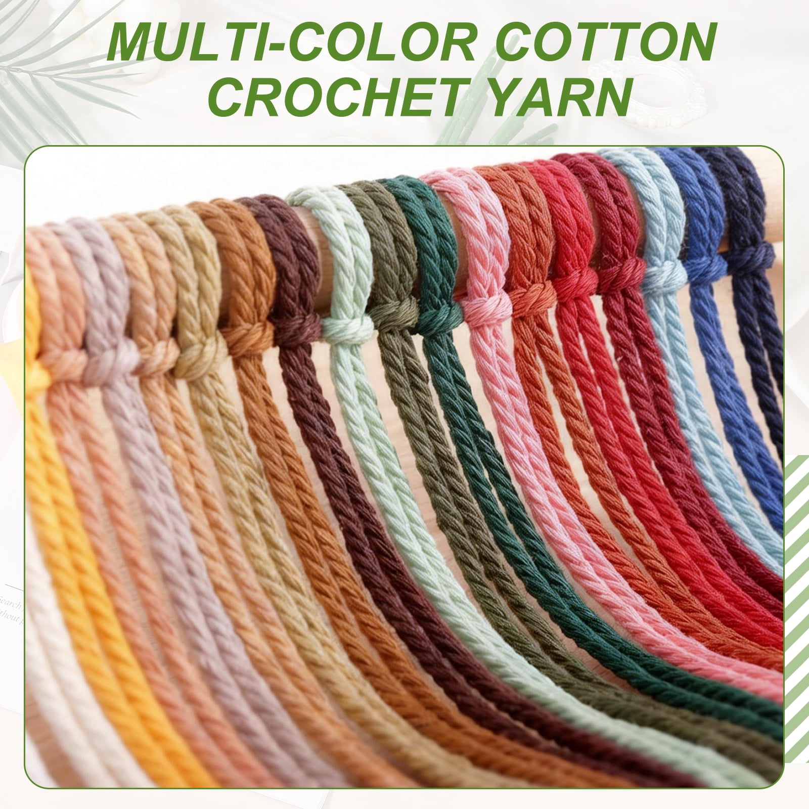 Uxcell 2 Roll Cotton Crochet Yarn, 1.5mm x 164 Yards Macrame Cord Braided Cotton Rope Twine String for Crochet Bag Knitting Crafts Wall Plant Hanging Gift Wrapping, Brown