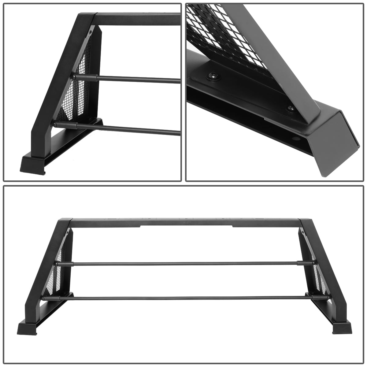 DNA Motoring TCRB-004 For 2007 to 2018 Toyota Tundra Styleside Truck Bed Heavy Duty Aluminum Mesh Chase Rack Roll Bar Assembly 08 09 10 11 12 13 14 15 16 17