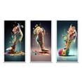thumbnail image 2 of Designart "Azure Floral Stilettos II" Fashion Framed Wall Art Set Of 3 - Blue Glam Frame Gallery Wall Set For Home Decor, 2 of 6