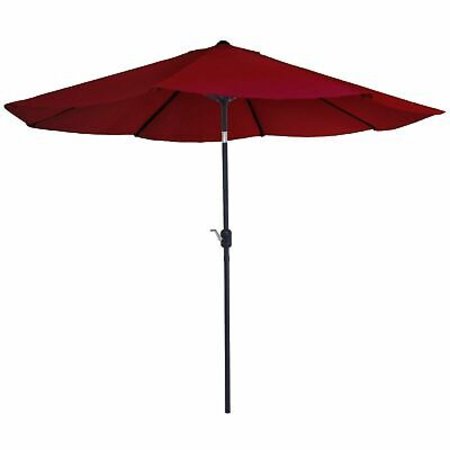 HetayC 10 Foot Aluminum Pole Patio Umbrella with Tilt Red Canopy