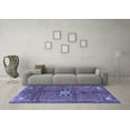 thumbnail image 3 of Ahgly Company Machine Washable Indoor Rectangle Medallion Blue Traditional Area Rugs, 3' x 5', 3 of 4