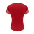 thumbnail image 5 of Lovskoo Knit Summer Tops for Women 2024 Round Neck Short Sleeve Solid Color Trendy Comfortable Breathable Blouses Tops Red, 5 of 8