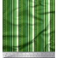 thumbnail image 1 of Soimoi Green polyester Crepe Fabric Dot & Stripe Print Sewing Fabric Yard 42 Inch Wide, 1 of 5