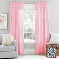 thumbnail image 3 of Your Zone Pink Ruffle Reversible Rod Pocket Blackout Curtain Panel, 37" x 84", 3 of 7