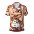 thumbnail image 2 of Daiia Dinosaur Baking Delight Pattern Men’s Polo Shirts,Solid Deck Shirt,Classic Fit, Breathable Cotton Polo for Casual and Sport Wear-XX-Large, 2 of 7