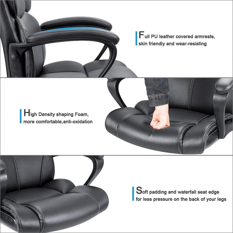 Lacoo Mid-Back Ergonomic Executive Office Chair, Black photo 4