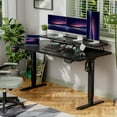 thumbnail image 5 of Homall 63" Wide Home Office Electric Height Adjustable Standing Desk Lifting Range 28~46" Computer Desk with Monitor Stand,Black, 5 of 7