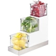 thumbnail image 1 of Cal Mil 3003-55-12 3 Step Square Jar 12 Std - White & Stainless Steel, 1 of 1