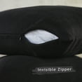 thumbnail image 2 of 3S Brother's Solid Color Cushion Cover Velvet Look Home Décor Throw Pillow Case with Invisible Zipper Set of 2 Pieces for Chair Couch Bedroom & Livingroom Décor Pillowcase - Black 20"x20" Each, 2 of 9