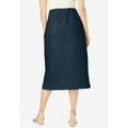 thumbnail image 2 of Jessica London Women's Plus Size Casual Comfort Elastic Waist Stretch Denim Midi Skirt, 2 of 5