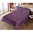 thumbnail image 4 of Ambesonne Monstera Leaves Fitted & Flat Sheet with Sham 3 Pcs Set, Boho Palm Leaves, Twin, Fuchsia Dark Magenta, 4 of 5