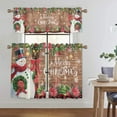 thumbnail image 4 of Skearow Rod Pocket Short Window Curtain Christmas Half Window Drapes Slot Top Kitchen Valance Xmas Cafe Tier Rod Pocket Curtain Panel Style-G 2pc-Tier Curtain: W:27.5''x H:24'', 4 of 6
