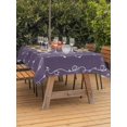 thumbnail image 3 of Outdoor Tablecloth with Umbrella Hole for Patio/Picnic/Party/Camping, Vintage Lines Waterproof Table Cloth Rectangle Table Cover Washable, White Lines Abstarct Minimalist Art Purple (54"x 80"), 3 of 8