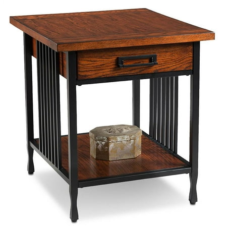 1 Drawer End Table in Mission Oak Finish Walmart