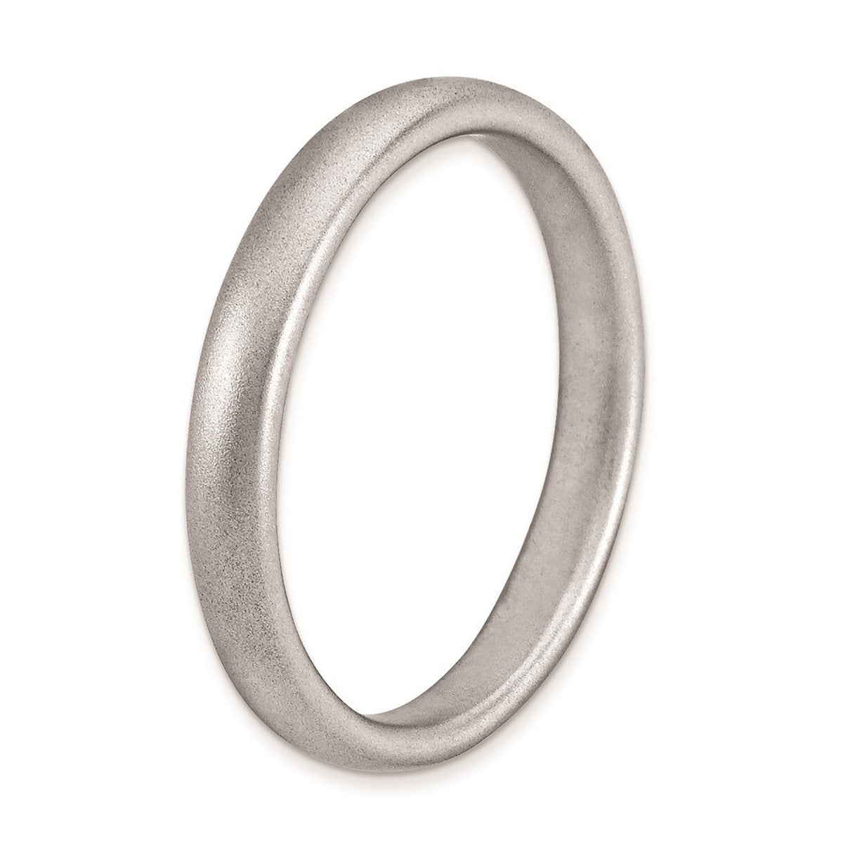 925 Sterling Silver Stackable Rhodium Satin Ring Size 6 Stackable Ring for Women - 2.9 Grams