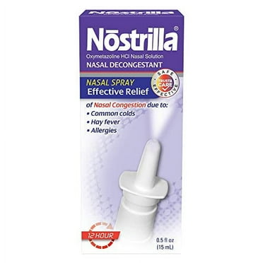 Nostrilla Nasal Decongestant, Effective Relief of Nasal Congestion, Up to 12 hours of Relief, 0.50 FL OZ