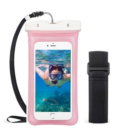 Underwater Case Pack - Insten Universal Underwater Waterproof Pouch Pack Bag Dry Case w/Lanyard/Armband - Pink