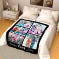 thumbnail image 5 of Custom Blanket with Photos Text Customized Blanket Personalized Flannel Throw Blankets for Adult Kid Birthday Christmas Fathers Mothers Valentines Day Customized Gift Blankets, 5 of 5