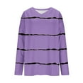 thumbnail image 5 of LIaqionyy Womens Plus Size Striped Long Sleeve T Shirt V Neck Basic Tee Casual Loose Fall Tops Trendy Outfits, 5 of 6