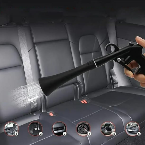 Wmhnj Kit de pistola de soplado de alta presin para detallado de automviles con 2 boquillas y cepillo para limpieza interior, giro de 360, aleacin de aluminio, compatible con compresores de aire