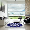 thumbnail image 7 of Ahgly Company Machine Washable Indoor Square Transitional Cobalt Blue Area Rugs, 6' Square, 7 of 7