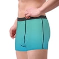 thumbnail image 2 of Sikiie Teal Turquoise Print Men's Boxer Briefs, Elastic Waistband Boxer Briefs Leggings-X-Large, 2 of 5