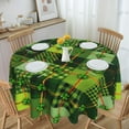 thumbnail image 2 of St. Patrick''s Day Round Tablecloth 60 Inch Green Shamrock Floral Round Tablecloth Washable Microfiber Tablecloth Decorative Table Covers for Picnic Party, XT-02, 2 of 7