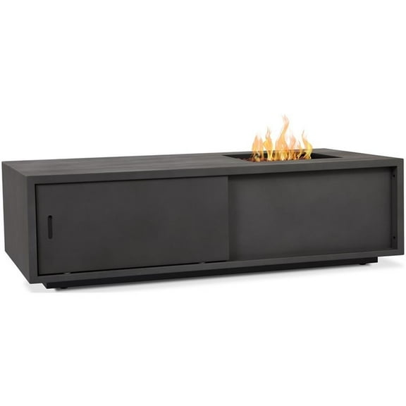 Afuera Living 60" Steel Metal Propane Fire Table in Weathered Slate Gray