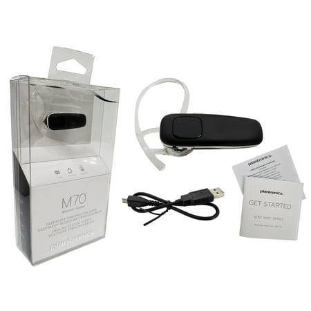 Plantronics M70 Bluetooth Headset Lightweight Streaming Music GPS Black