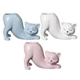 thumbnail image 3 of Maceta Suculenta Con Forma Gato Cerámica Lindos para Del Hogar() Color Blanco, 3 of 9