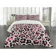 thumbnail image 4 of Ambesonne Pink Quilted Bedspread Set 3 Pcs, Classic Leopard Skin Pattern, Queen Size, Blush Dark Grey Ivory, 4 of 4